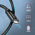AXAGON kabel USB-C - USB-C, 240W 5A, ALU, opletený, 2,5m, černá_2145506938
