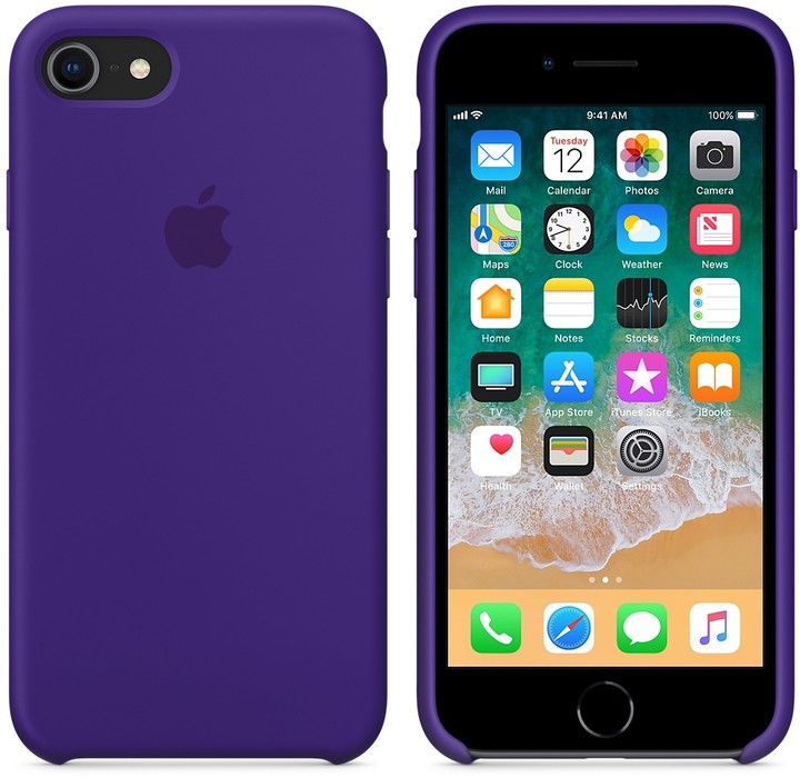 Apple silikonový kryt na iPhone 8/7, tmavě fialová_535272154