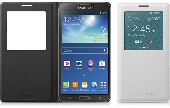 Samsung EF-TN900BW flip S-view Wireless pro Note 3, bílá_1933963956