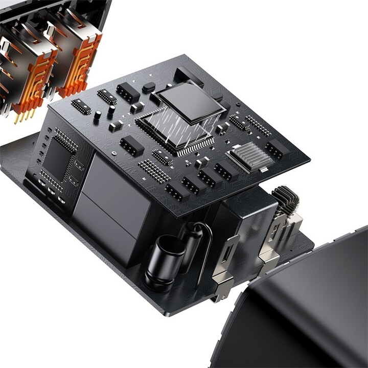 Baseus rychlonabíjecí adaptér, 2x USB-A, 1x USB-C, 30W, černá_102394106