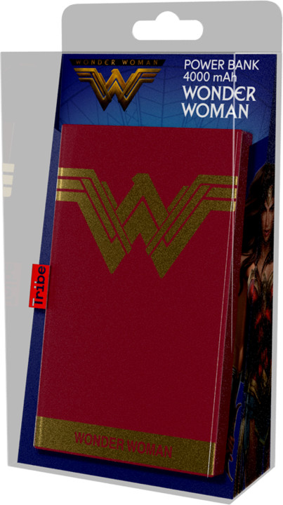 Tribe DC Movie Wonder Worman 4000mAh Power Bank - Červená_1845084888