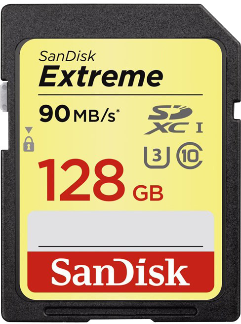 SanDisk SDXC Extreme 128GB 90MB/s UHS-I U3_191715389