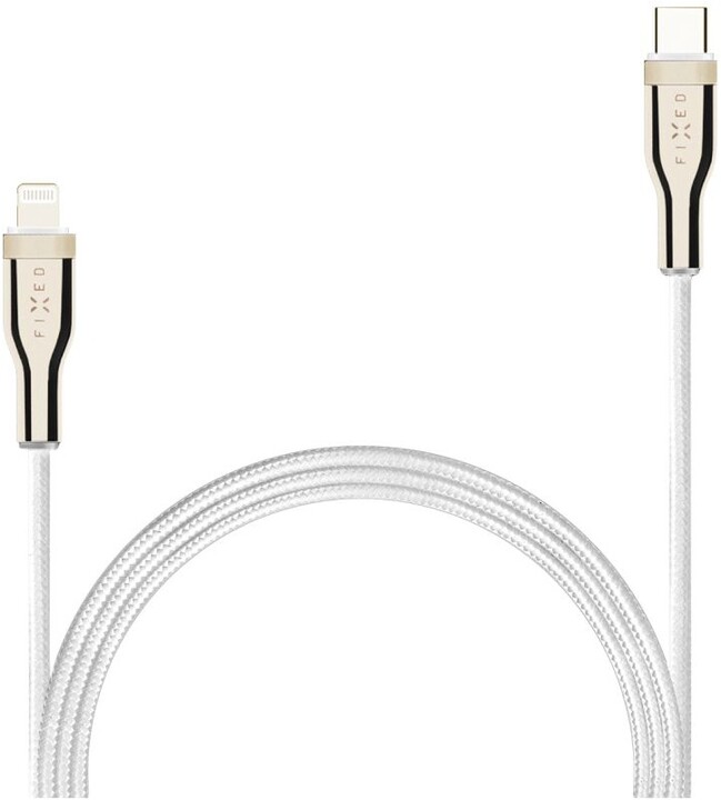 FIXED nabíjecí a datový kabel USB-C - Lightning, MFi certifikace, PD, 2m, bílá_1895728260