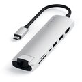 Satechi USB-C Multiport - 1xHDMI 4K,2x USB-A,1x SD,1x Ethernet, stříbrná_1624996317