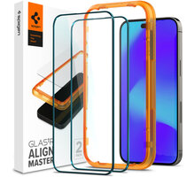 Spigen ochranné sklo tR Align Master pro Apple iPhone 14 Pro Max, černá, 2ks AGL05204