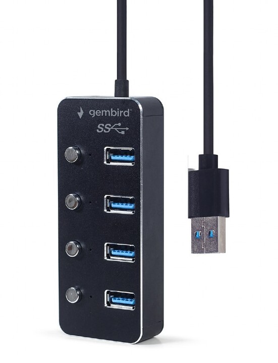 Gembird USB HUB 4-portový USB 3.1 Gen1, s vypínači_405906885