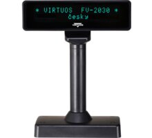 Virtuos FV-2030B - VFD zákaznicky displej, 2x20 9mm, serial (RS-232), černá