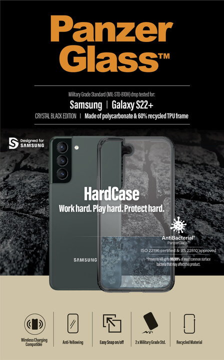 PanzerGlass ochranný kryt HardCase pro Samsung Galaxy S22+, Crystal Black edition, černá_1106439718