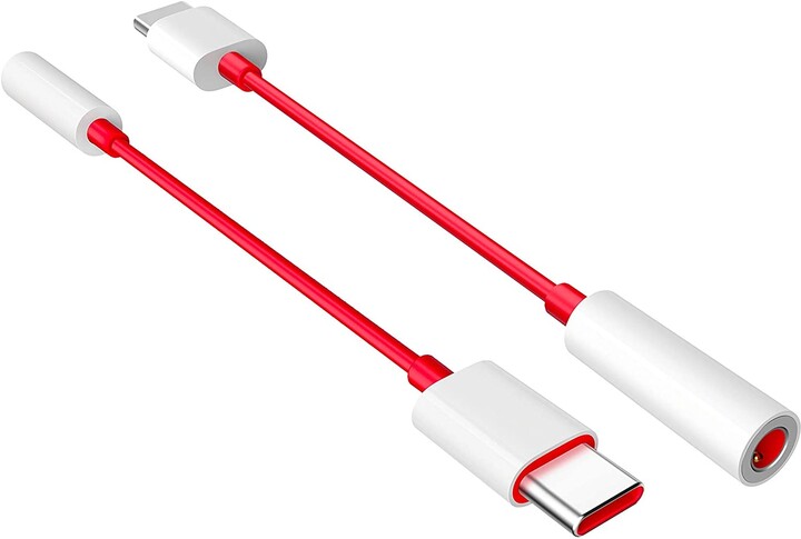OnePlus adaptér USB-C - 3.5mm Jack, červeno/bílá_507450607