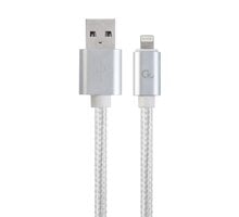 Gembird CABLEXPERT kabel USB 2.0 Lightning (IP5 a vyšší), opletený, 1,8m, stříbrná CCB-mUSB2B-AMLM-6-S