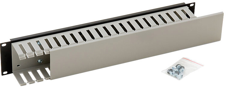Triton vyvazovací panel RAB-VP-X04-A1, 19&quot;, 2U, s plastovým kabelovodem_1496633346
