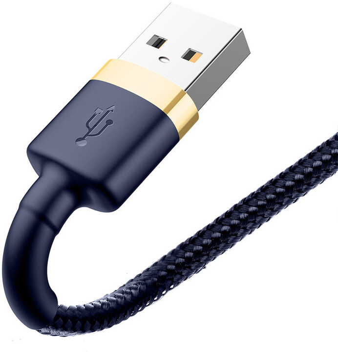 BASEUS kabel Cafule USB-A - Lightning, nabíjecí, datový, 1.5A, 2m, zlatá/modrá_687090880