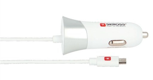 SKROSS USB Micro USB nabíjecí autoadaptér , integrovaný kabel + 1x USB, 3000mA_306949836