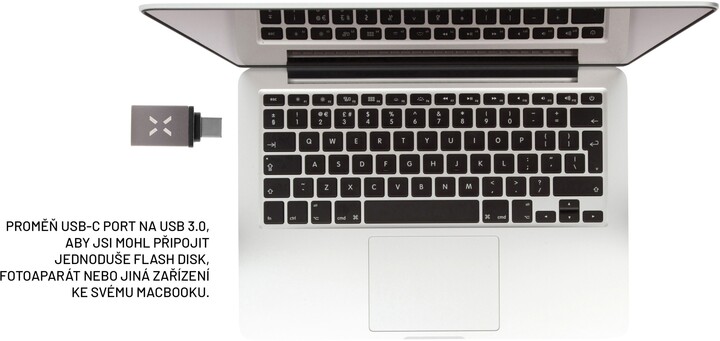 FIXED redukce USB-A 3.0 - USB-C, OTG, šedá_588189223