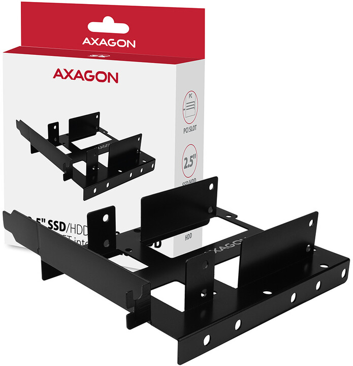 AXAGON RHD-P35, kovový rámeček pro 2x 2.5&quot; HDD/SSD a 1x 3.5&quot; HDD do PCI záslepky_477908633