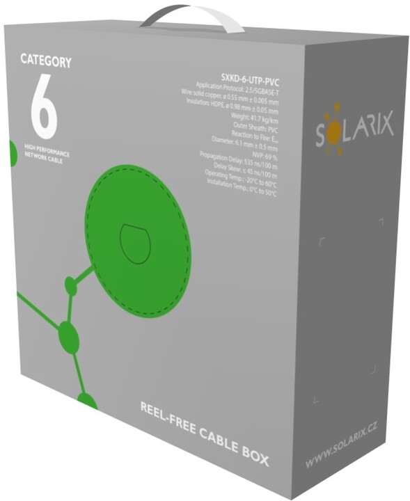 Solarix instalační kabel CAT6 UTP PVC Eca 100m/box_1707243562
