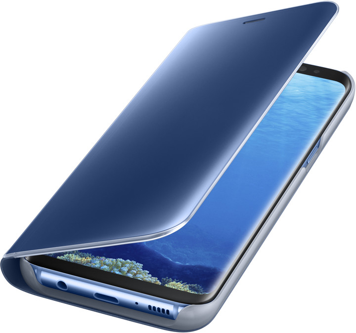 Samsung S8 Flipové pouzdro Clear View se stojánkem, modrá_817455489