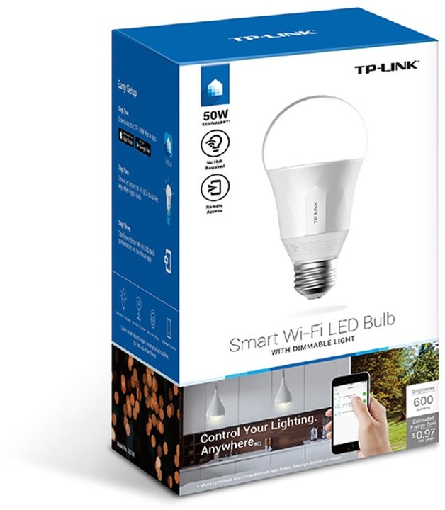 TPLINK Smart bulb Wi-Fi A19 LED, 50W, stmívatelná bílá, 2700K_1138540025