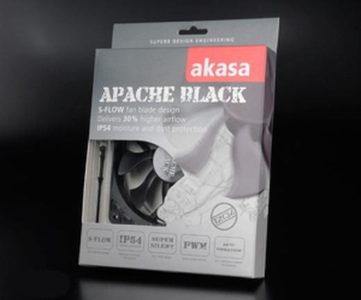 Akasa Apache AK-FN058, 12 cm, PWM, Black edition_1831972453