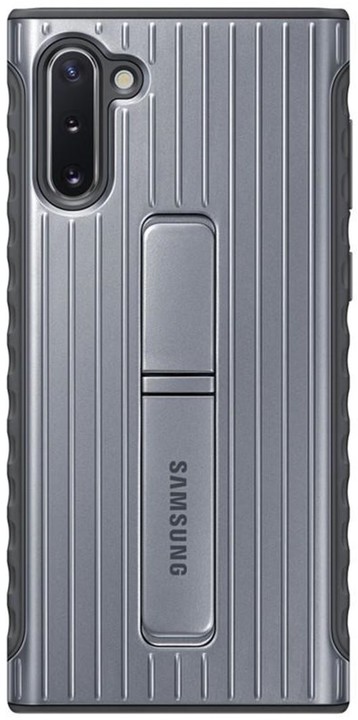Samsung tvrzený ochranný zadní kryt se stojánkem pro Galaxy Note10, stříbrná_1213578870