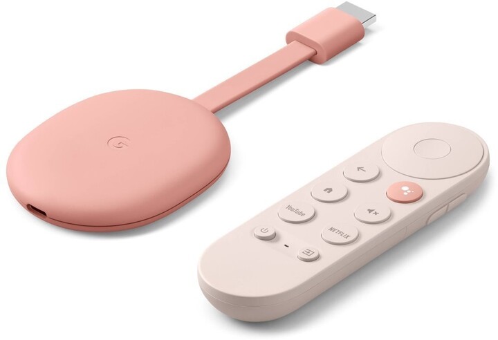 Google Chromecast 4 s Google TV 4K, růžová_338737856