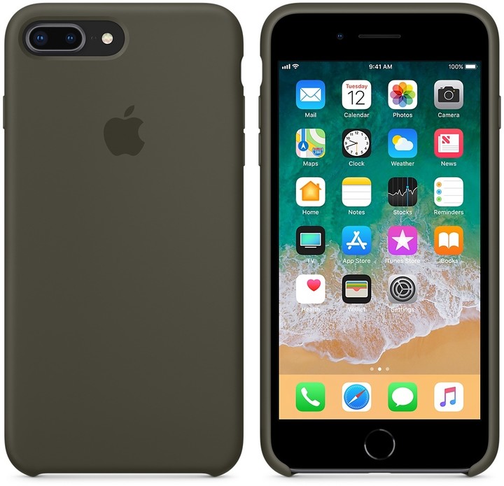 Apple silikonový kryt na iPhone 8 Plus / 7 Plus, tmavě olivová_572086846