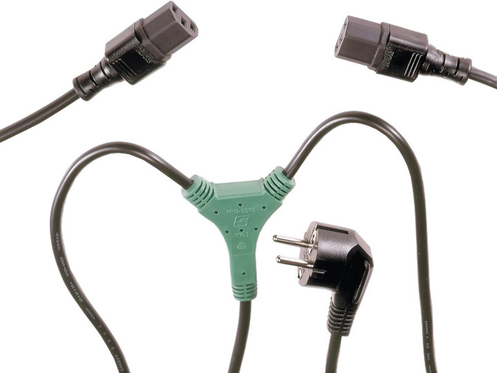 PremiumCord kabel síťový 230V, Y-kabel přívodní M-2x F_208925448
