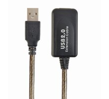 Gembird CABLEXPERT prodlužovací kabel USB 2.0, aktivní, 10m, černá UAE-01-10M