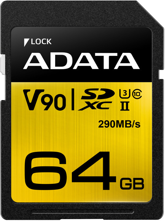 ADATA SDXC Premier One 64GB 290/260MB/s UHS-II U3_422206098