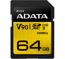 ADATA SDXC Premier One 64GB 290/260MB/s UHS-II U3 Poukaz 200 Kč na nákup na Mall.cz