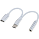 PremiumCord převodník USB-C - jack 3,5mm, M/F, 10cm, bílá + konektor USB-C pro nabíjení