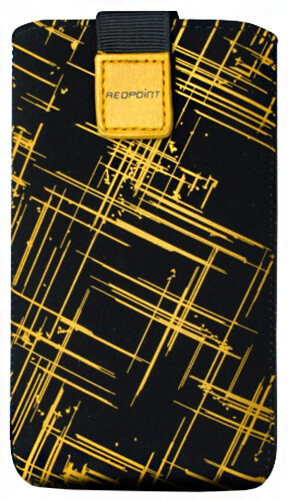 FIXED Velvet pouzdro, mikroplyš, motiv Yellow Stripes, velikost XL_220757066