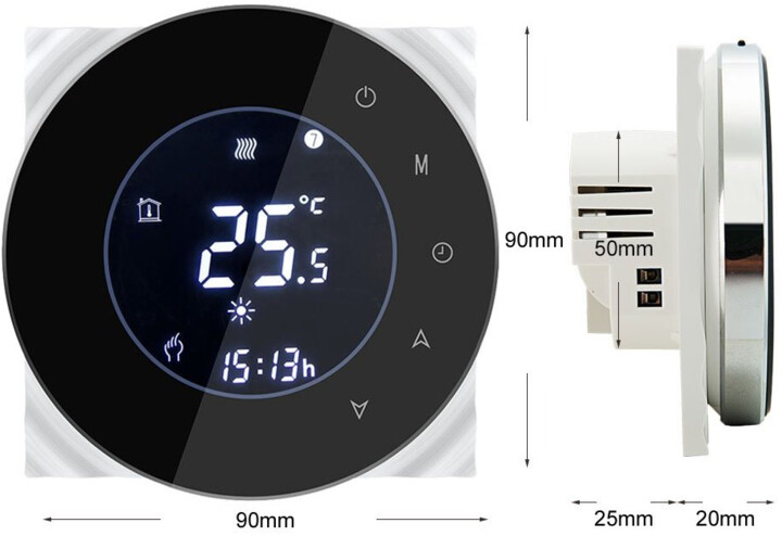 iQtech SmartLife termostat pro kotle GALW-B, se spínačem, černá_249487488