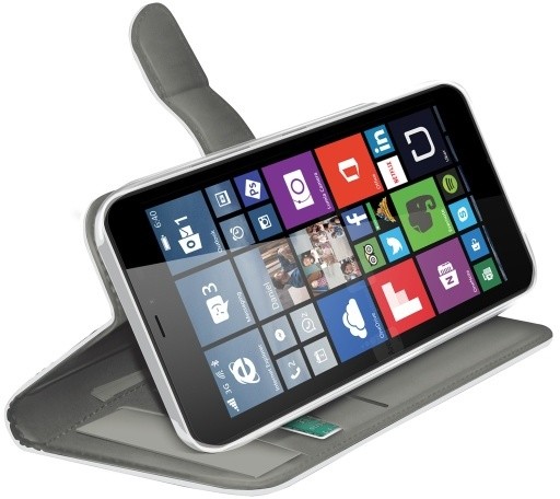 CELLY Wally pouzdro pro Microsoft Lumia 640 XL, PU kůže, bílá_1562039326