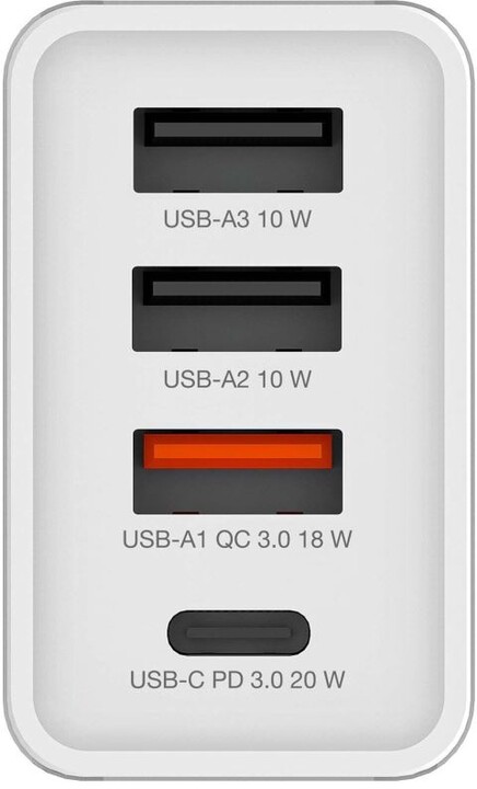 Verbatim síťová nabíječka, 3x USB-A, USB-C, 30W, bílá_827772680