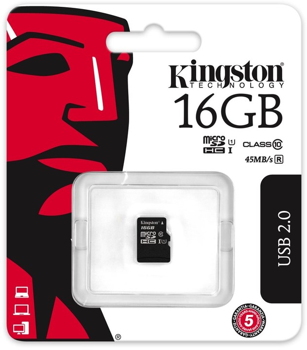 Paměťová karta micro SDHC 16GB Kingston (class 10) (v ceně 249 Kč)_1438549703