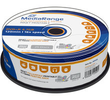 MediaRange DVD+R 4,7GB 16x, Printable, Spindle 25ks MR408