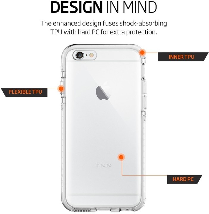 Spigen Ultra Hybrid TECH ochranný kryt pro iPhone 6/6s, crystal white_1105723556