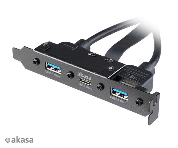 Akasa PCI bracket na 3x USB 3.1, 2x USB Type-A, 1x USB Type-C (AK-CBUB52-50BK)_207957767