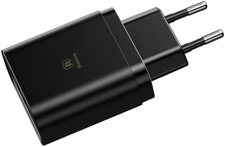 Baseus cestovní nabíječka Mirror Lake 3 USB 3.4A (EU), černá_189249377