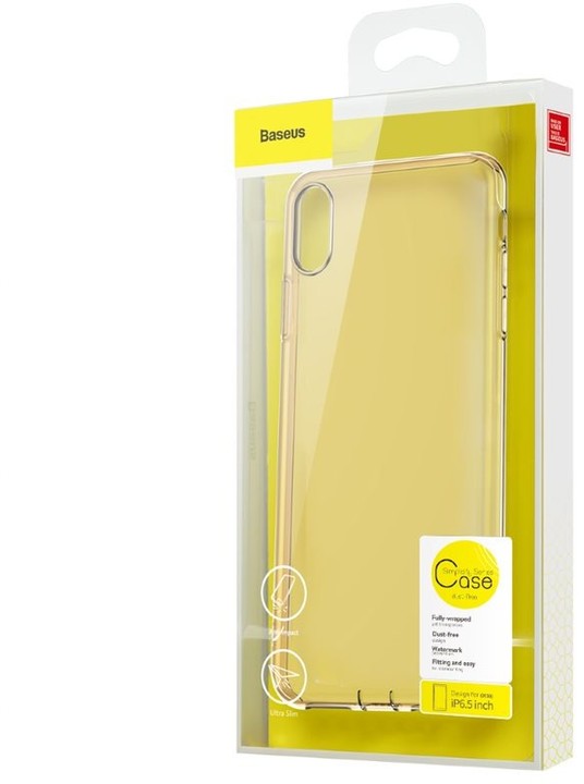 Baseus pouzdro Simple Series pro iPhone X/XS, transparentní zlatá_1415964326