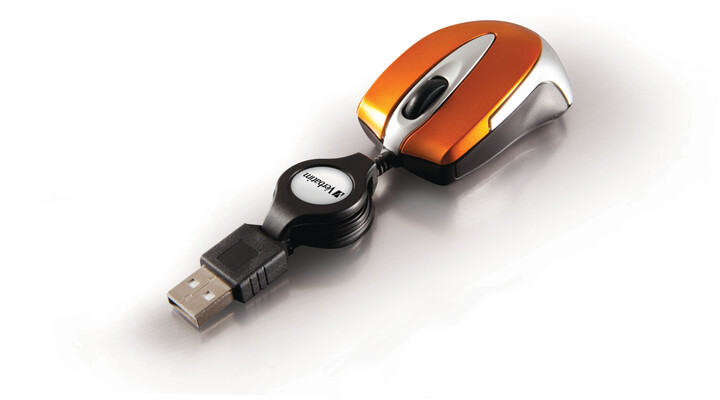 Verbatim Go Mini Optical Travel Mouse, oranžová