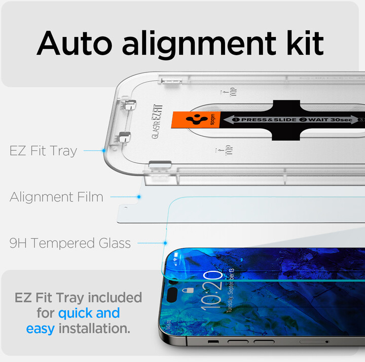 Spigen ochranné sklo tR EZ Fit pro Apple iPhone 14 Pro Max, transparentní, 2ks_1184313120