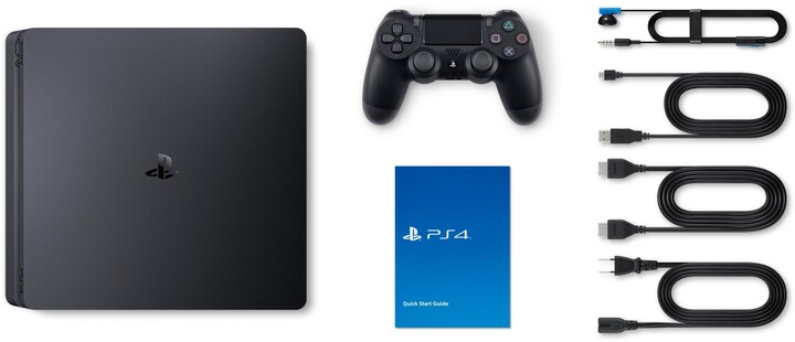 PlayStation 4 Slim, 1TB, černá + PS Hits (The Last of Us, Uncharted 4, Ratchet and Clank)