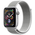 Apple Watch series 4, 44mm, pouzdro ze stříbrného hliníku/bílý provlékací řemínek_1032304855