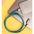 PlusUs LifeStar Premium Handcrafted USB Charge &amp; Sync cable (1m) Lightning - Turquoise / Light Gold_1117809474