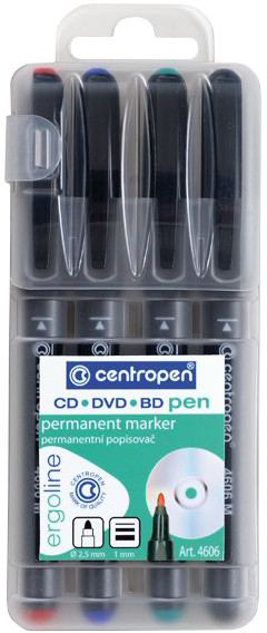 CENTROPEN popisovač CD/DVD sada 4 barvy - 0,6mm_503041341