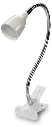 Solight LED stolní lampička, 2.5W, 3000K, clip, bílá