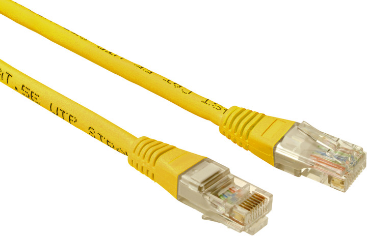 Solarix Patch kabel CAT5E UTP PVC 0,5m žlutý non-snag-proof_468478171