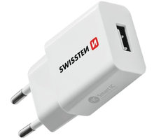 SWISSTEN travel charger smart IC with 1x USB 2,1A Power, bílá_2076291631
